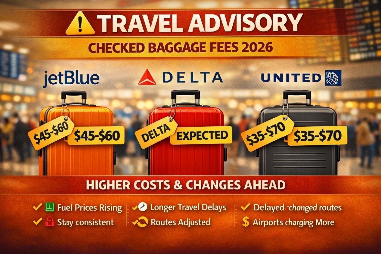 Checked Baggage Fees Have Gone Up Again. This Is How Much You’ll Pay A