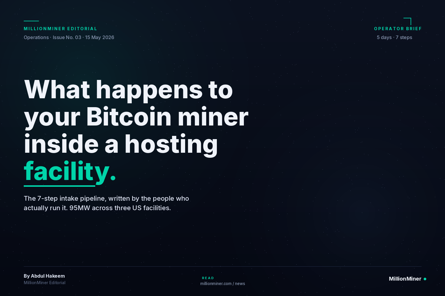 What Actually Happens to Your Bitcoin Miner Inside a Hosting Facility