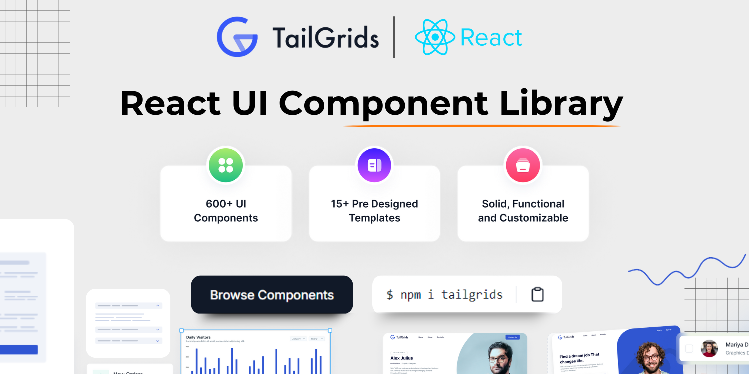 600+ Tailwind CSS — React UI Components for Modern UI Design