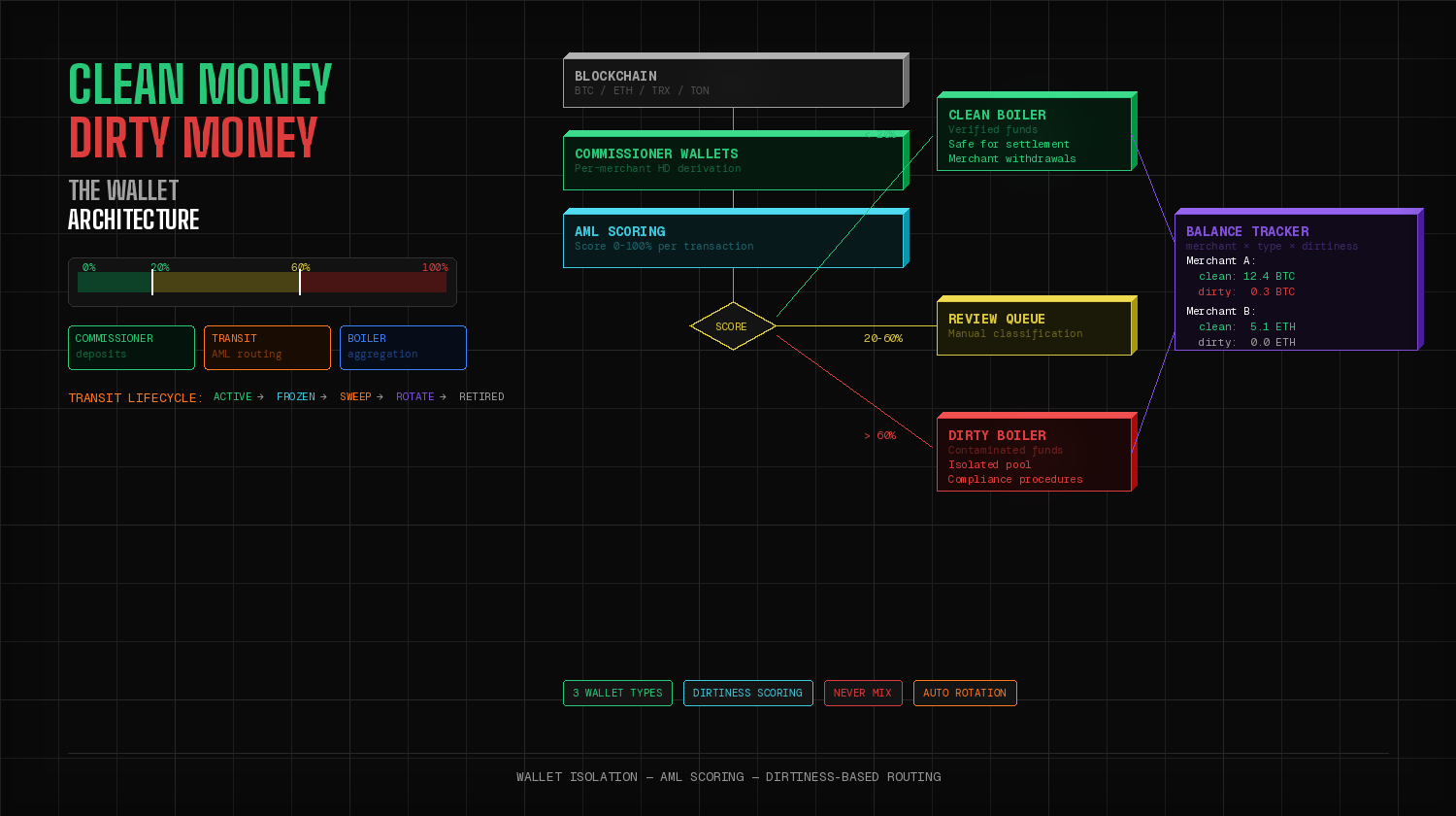 Clean Money, Dirty Money, and the Wallet Architecture That Keeps Them Apart