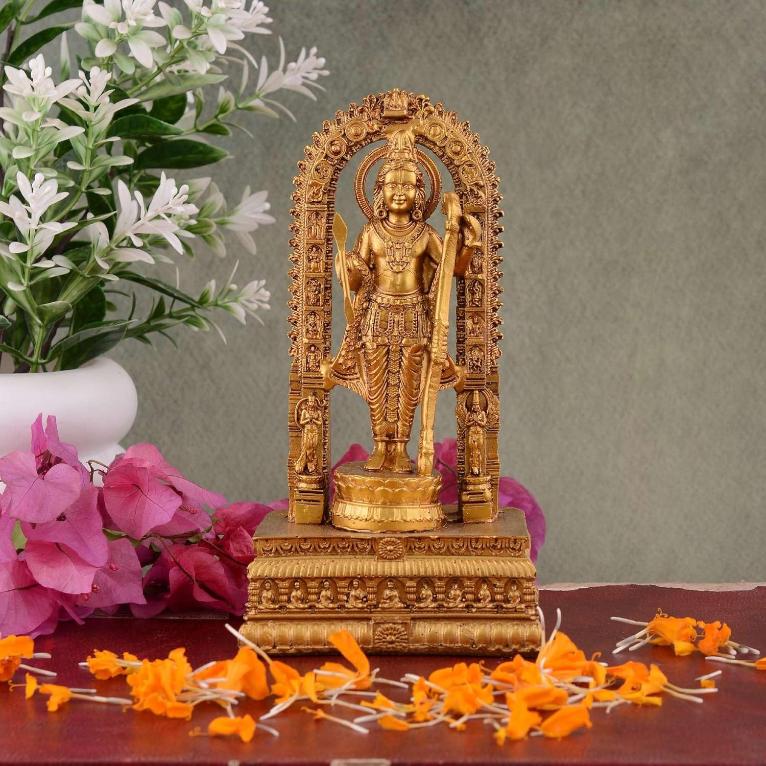 The Timeless Elegance of a Handmade Resin Golden Lord Ram Ji Statue for Home & Office Décor