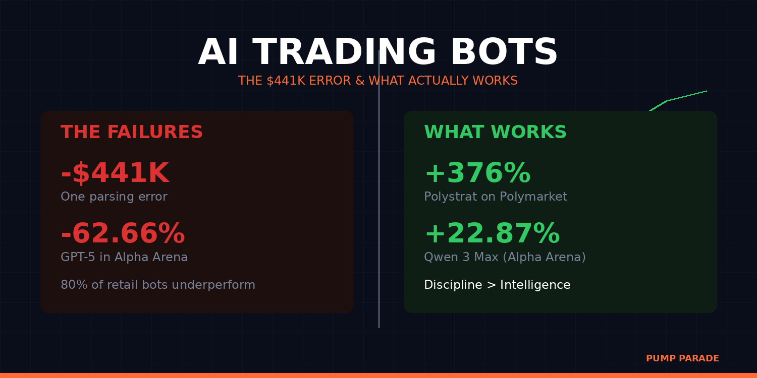 AI Trading Bots Lost $441K in One Error. Here’s What Actually Works — and What Doesn’t.