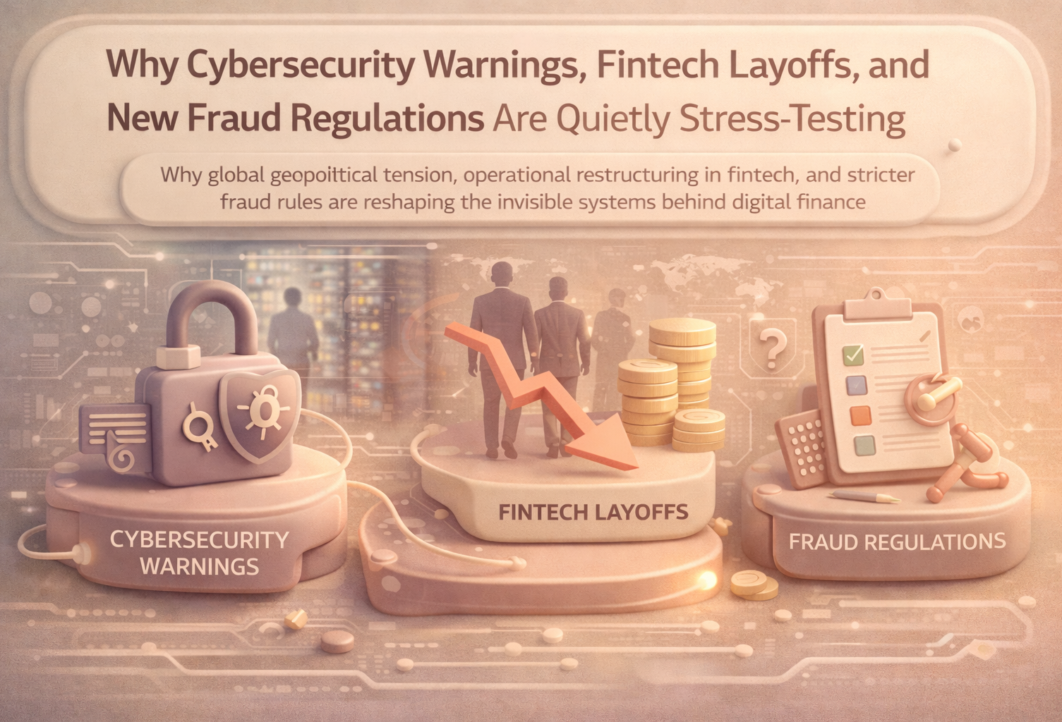 Why Cybersecurity Warnings, Fintech Layoffs, and New Fraud Regulations Are Quietly Stress-Testing…