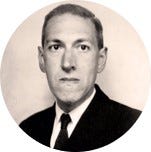 A portrait of H. P. Lovecraft.