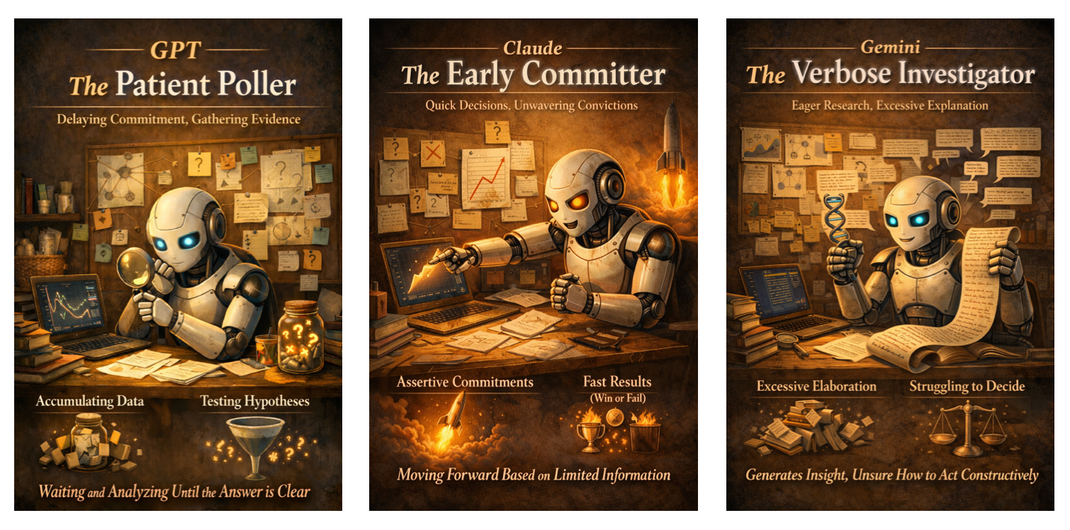 A Minimal Game That Reveals Surprisingly Distinct LLM Decision-Making Philosophies