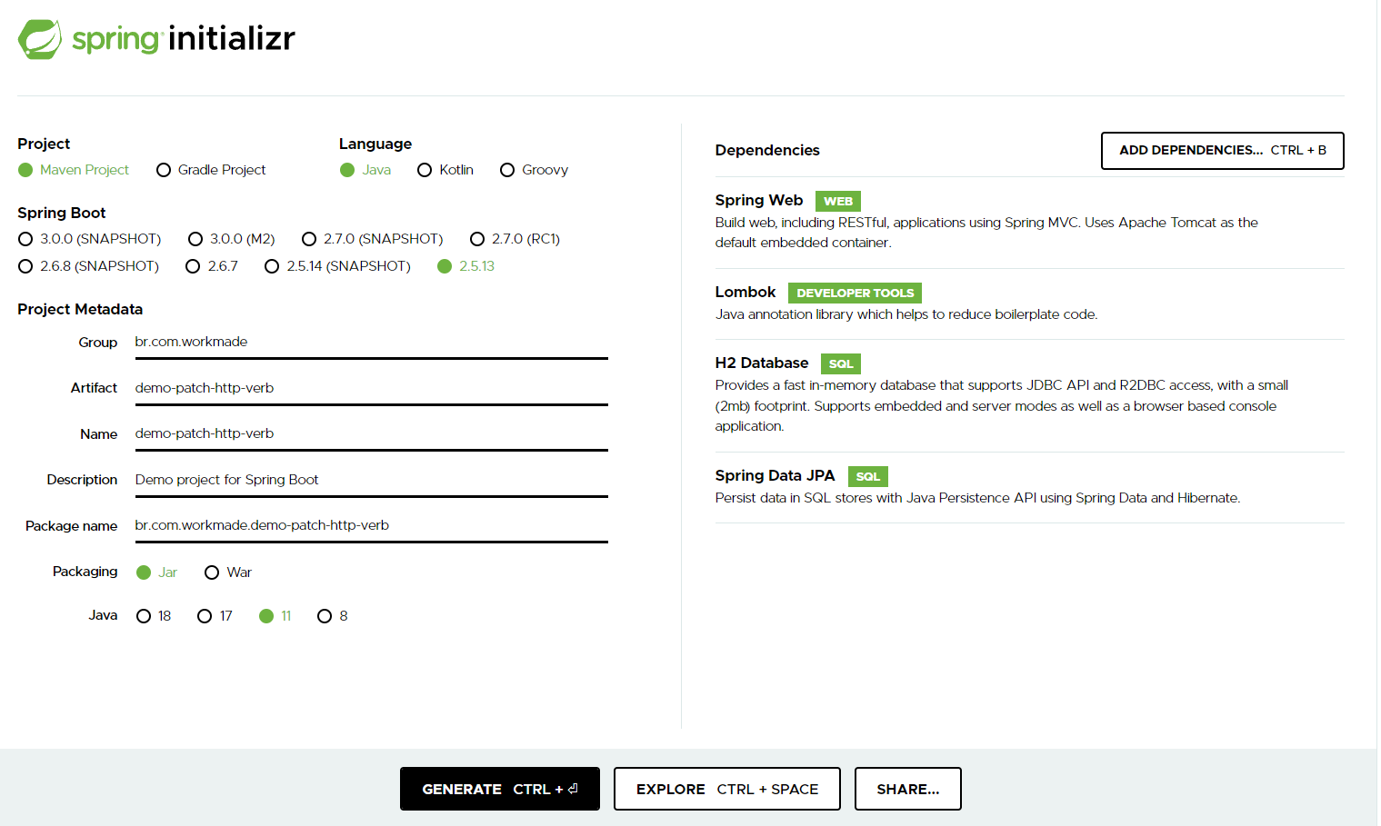 RestFull Spring boot HTTP Patch