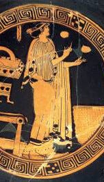 Vase painting of a woman juggling in Ancient Greece