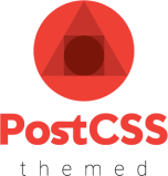 An orange circle logo for PostCSS-themed