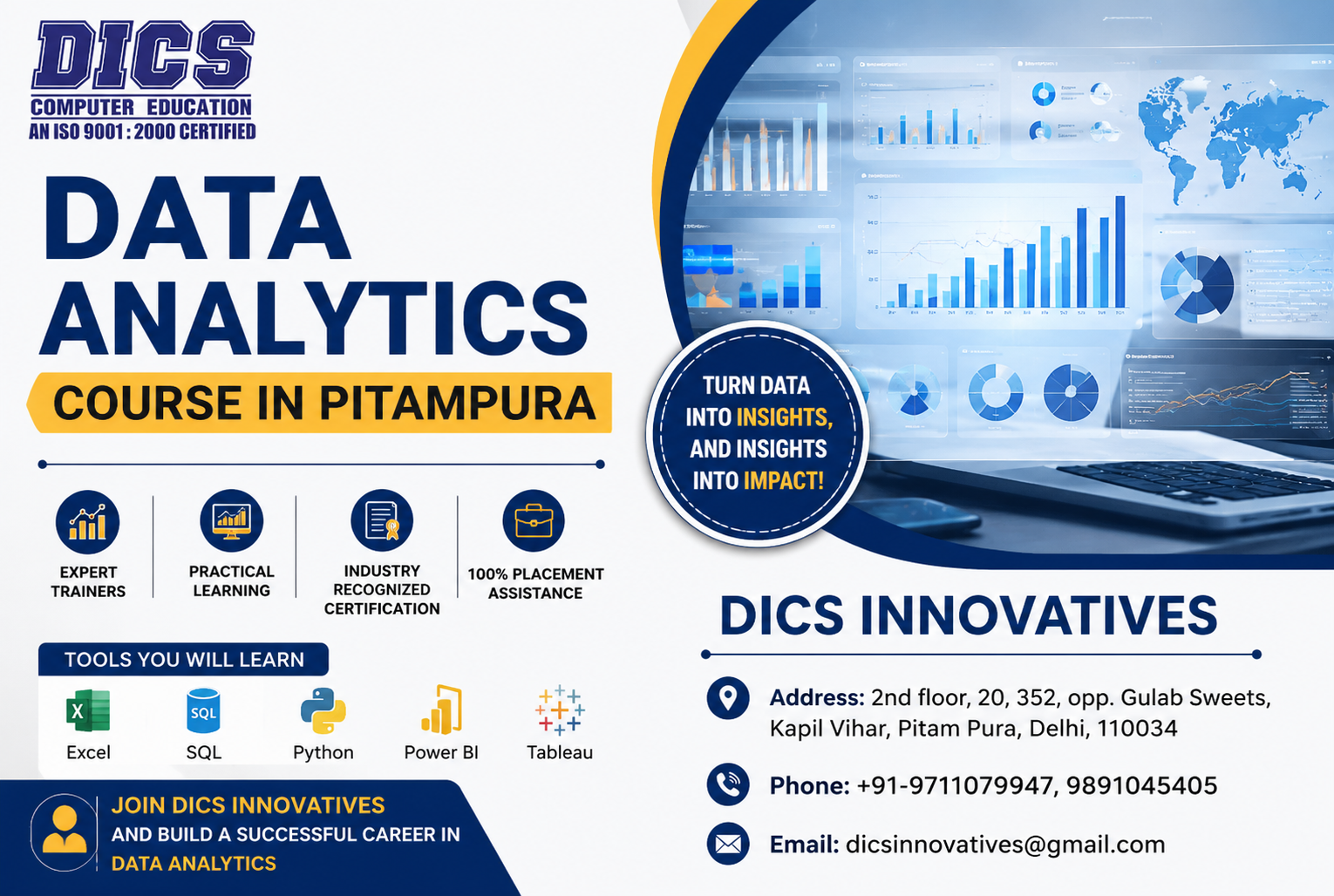 Data Analytics Course in Pitampura | DICS Innovatives