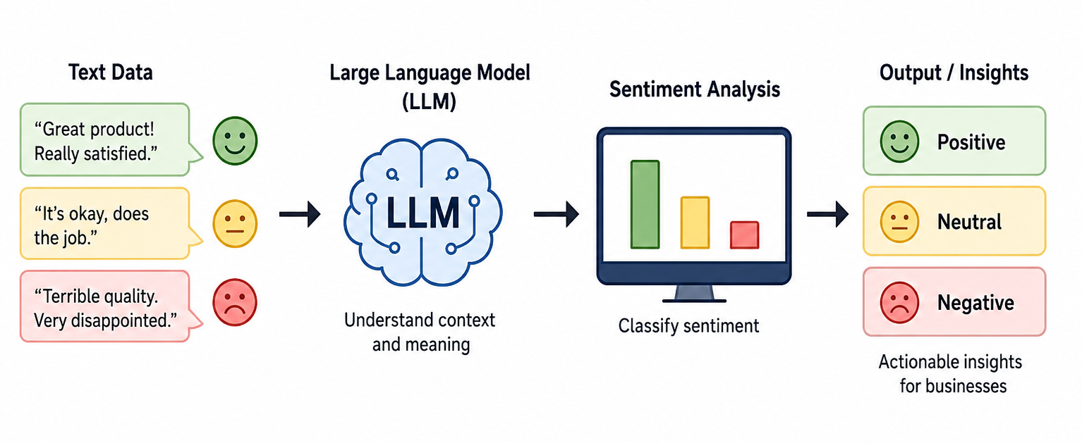 Sentiment Analysis Using Large Language Models: A Real World NLP Application