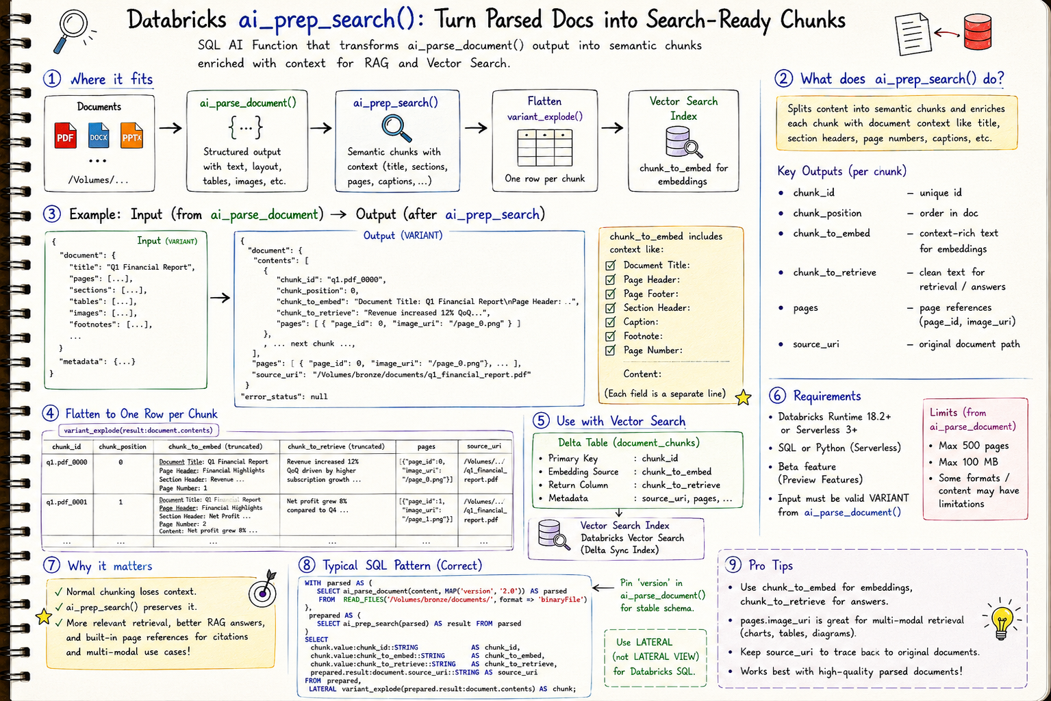 From parsed PDFs to search-ready chunks: trying Databricks ai_prep_search for RAG