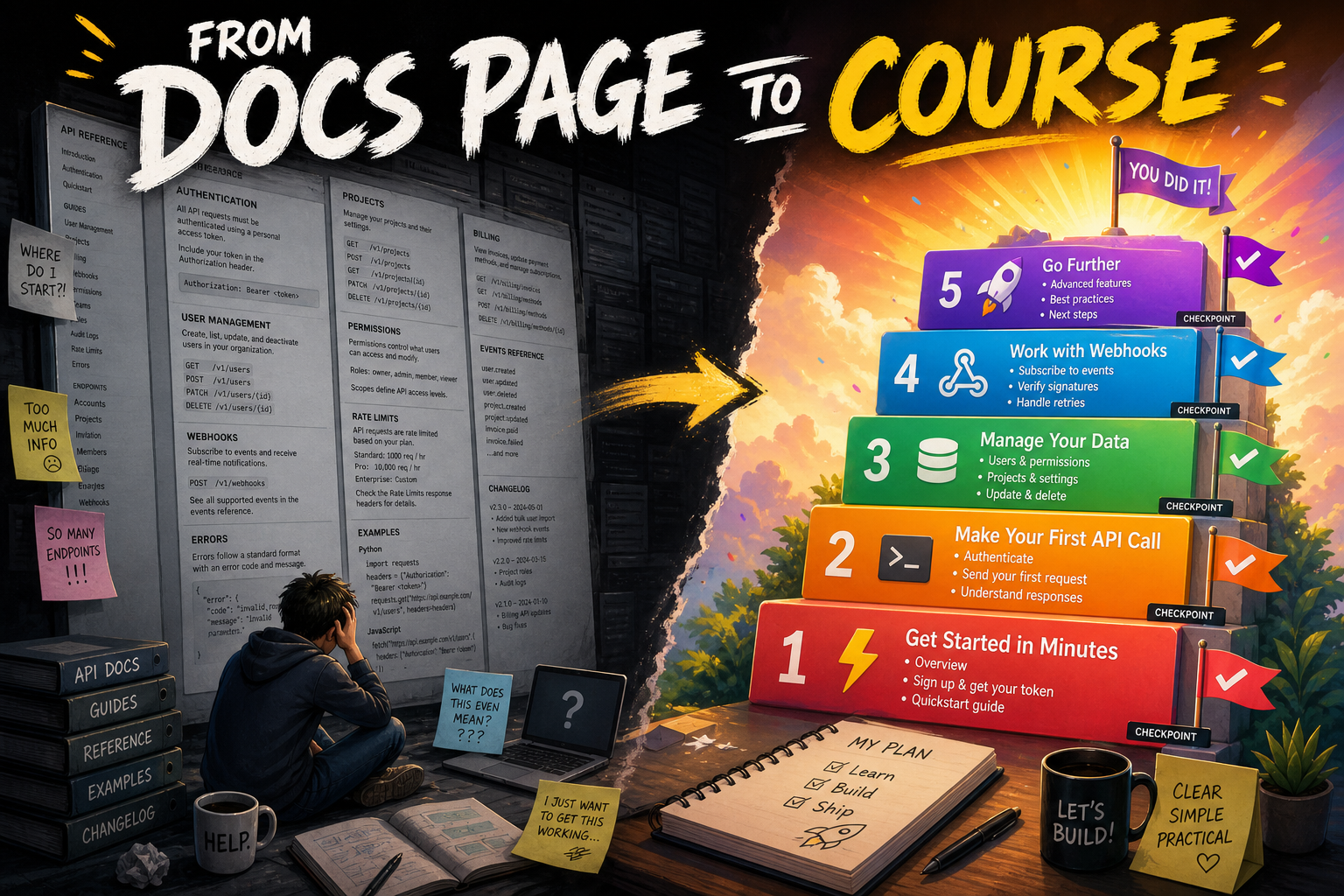 How I turn any confusing docs page into an interactive course