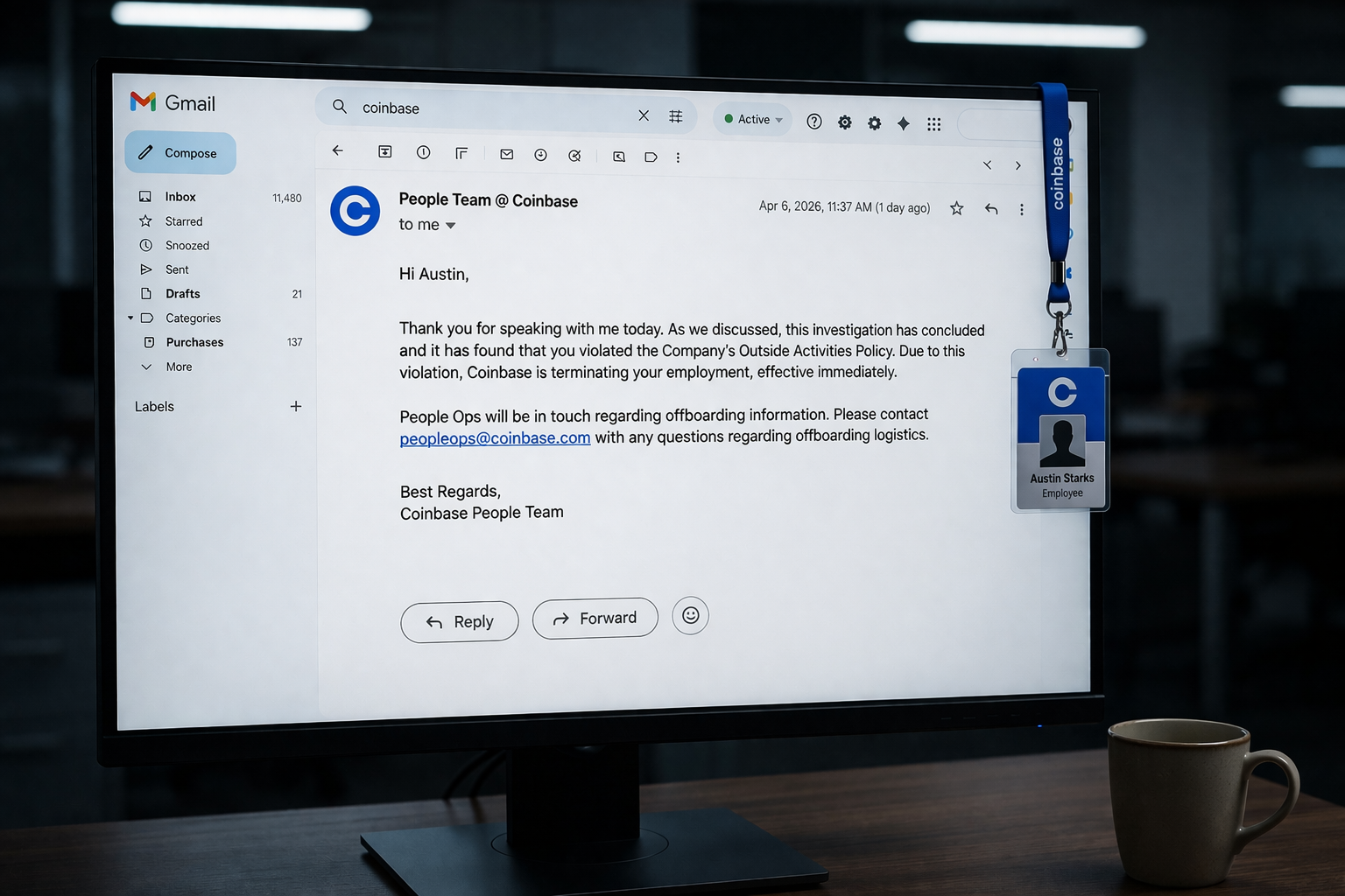 I was fired from my software engineering job at Coinbase for building an AI trading platform.