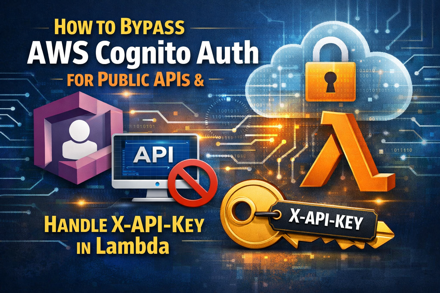 How to Bypass AWS Cognito Auth for Public APIs and Handle X-API-Key in Lambda