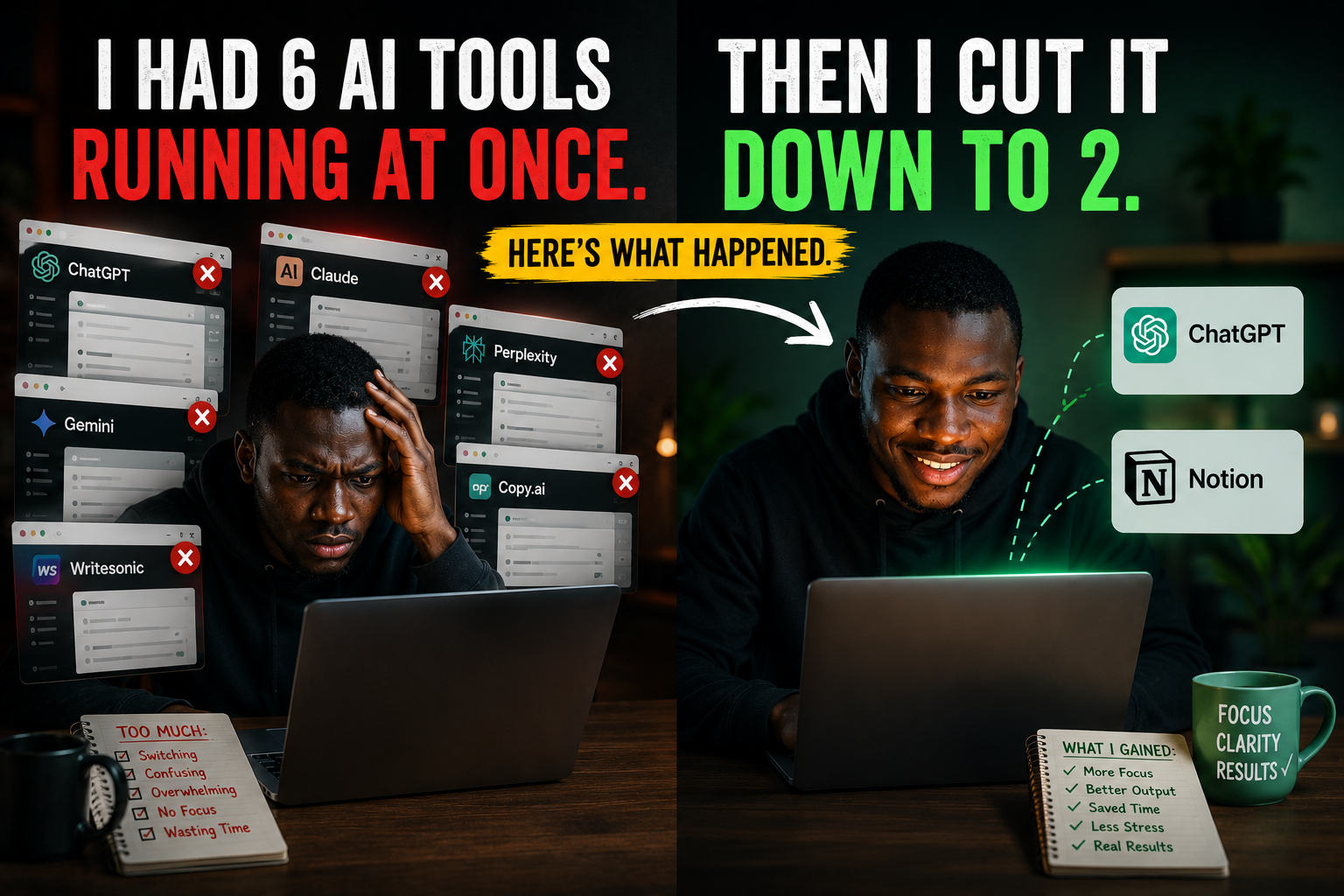 I Had 6 AI Tools Running at Once. Then I Cut It Down to 2. Here's What Happened.