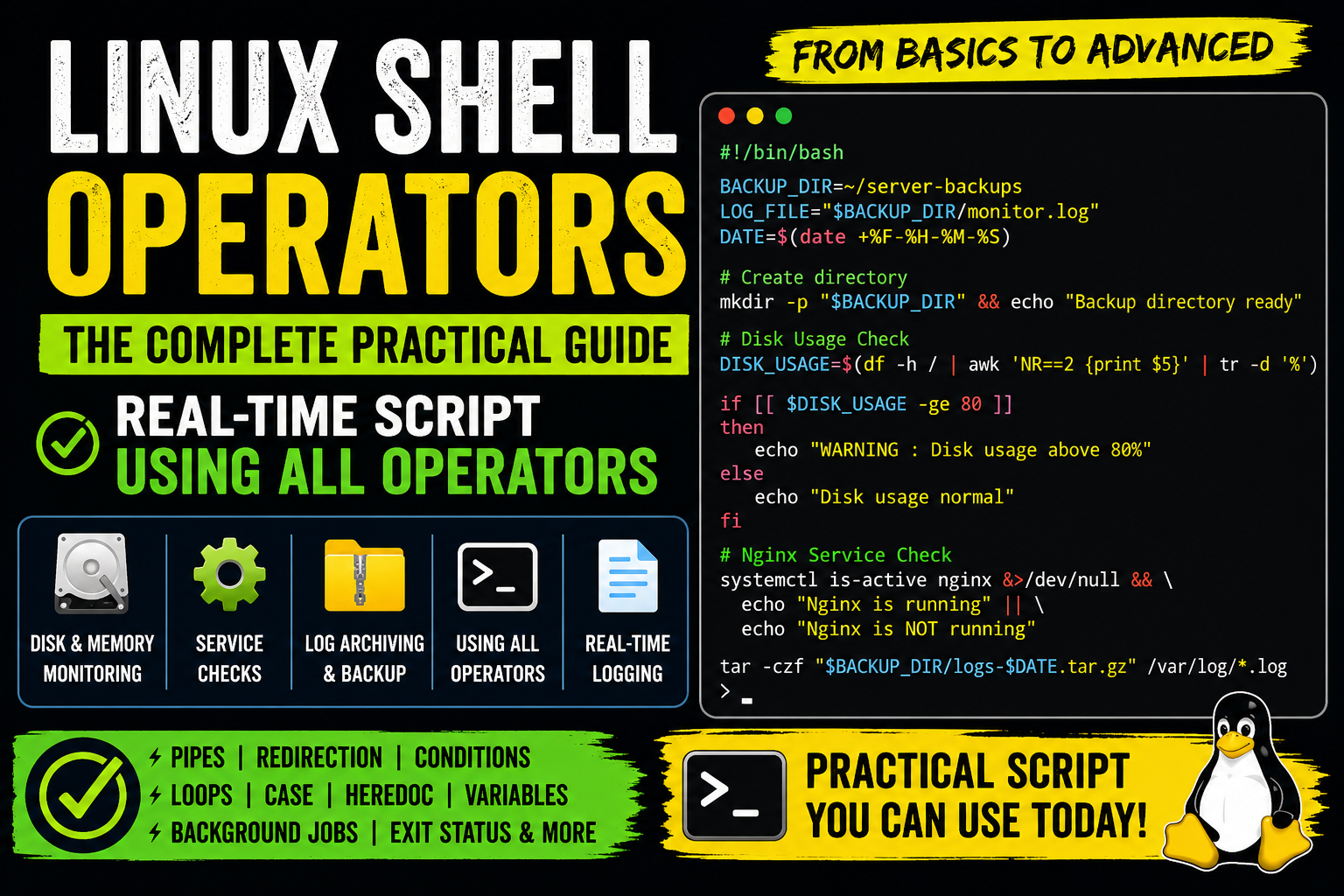 50 Linux Shell Operators and Special Characters Explained