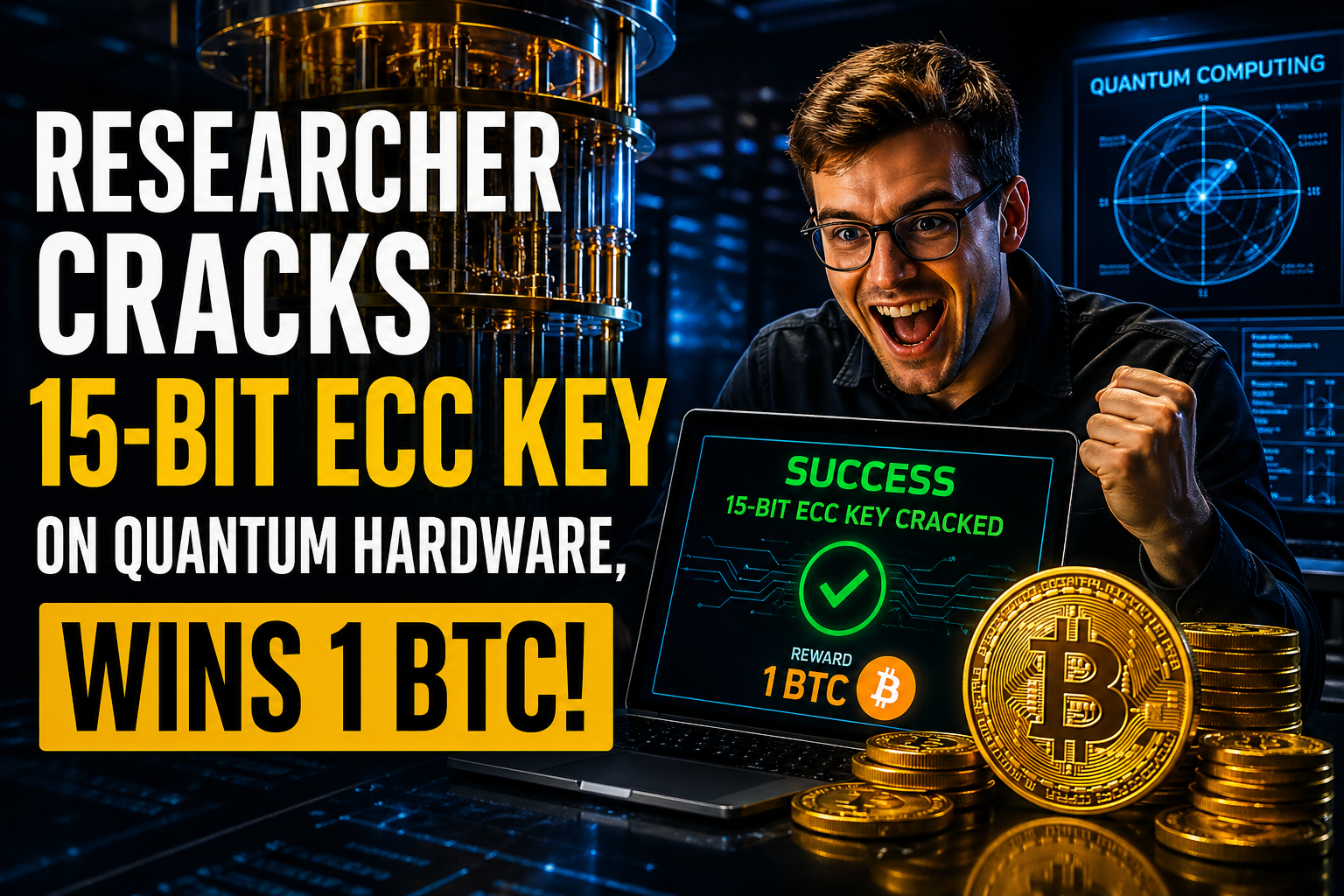 Researcher Cracks 15-Bit ECC Key on Quantum Hardware, Wins 1 BTC