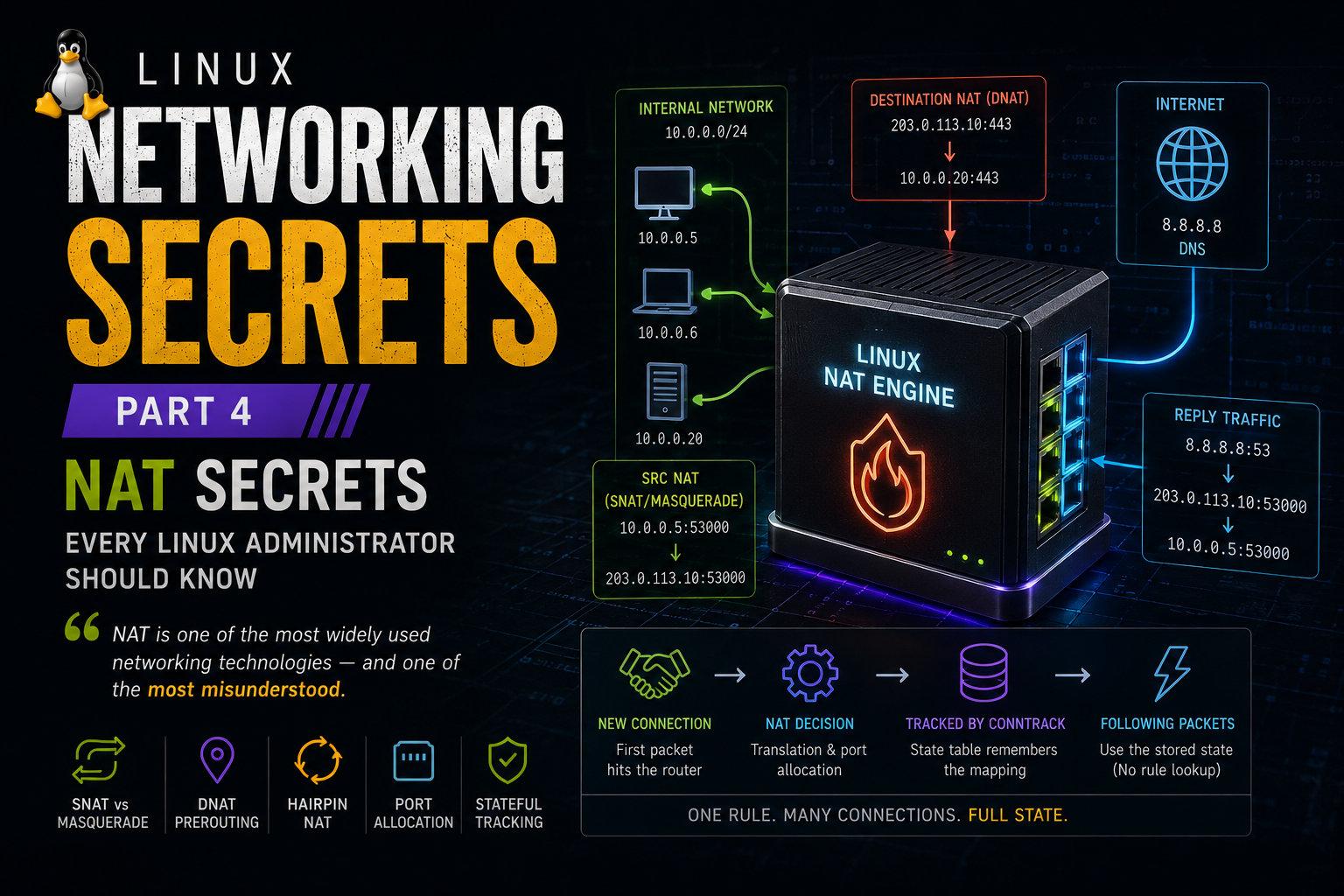Linux Networking Secrets Part 4 : NAT Secrets Every Linux Administrator Should Know