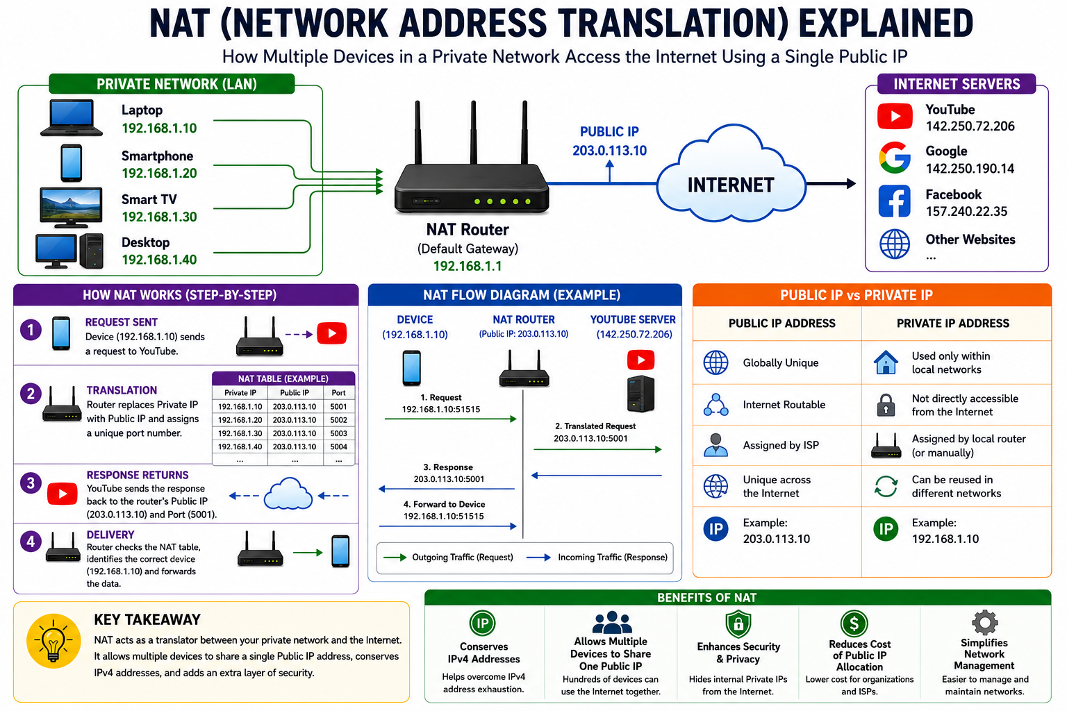Understanding NAT (Network Address Translation): How Multiple Devices Share a Single Public IP…
