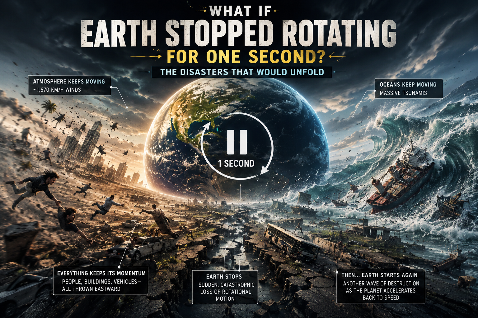 What If Earth Stopped Rotating for One Second- We Ran the Numbers