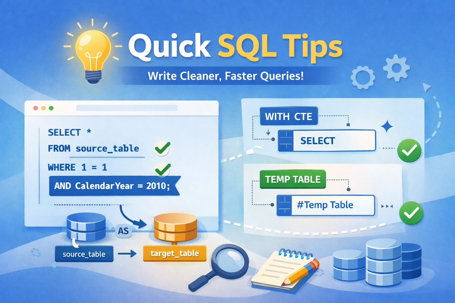 Quick SQL Tips: 7 Tricks to Write Cleaner, Faster SQL