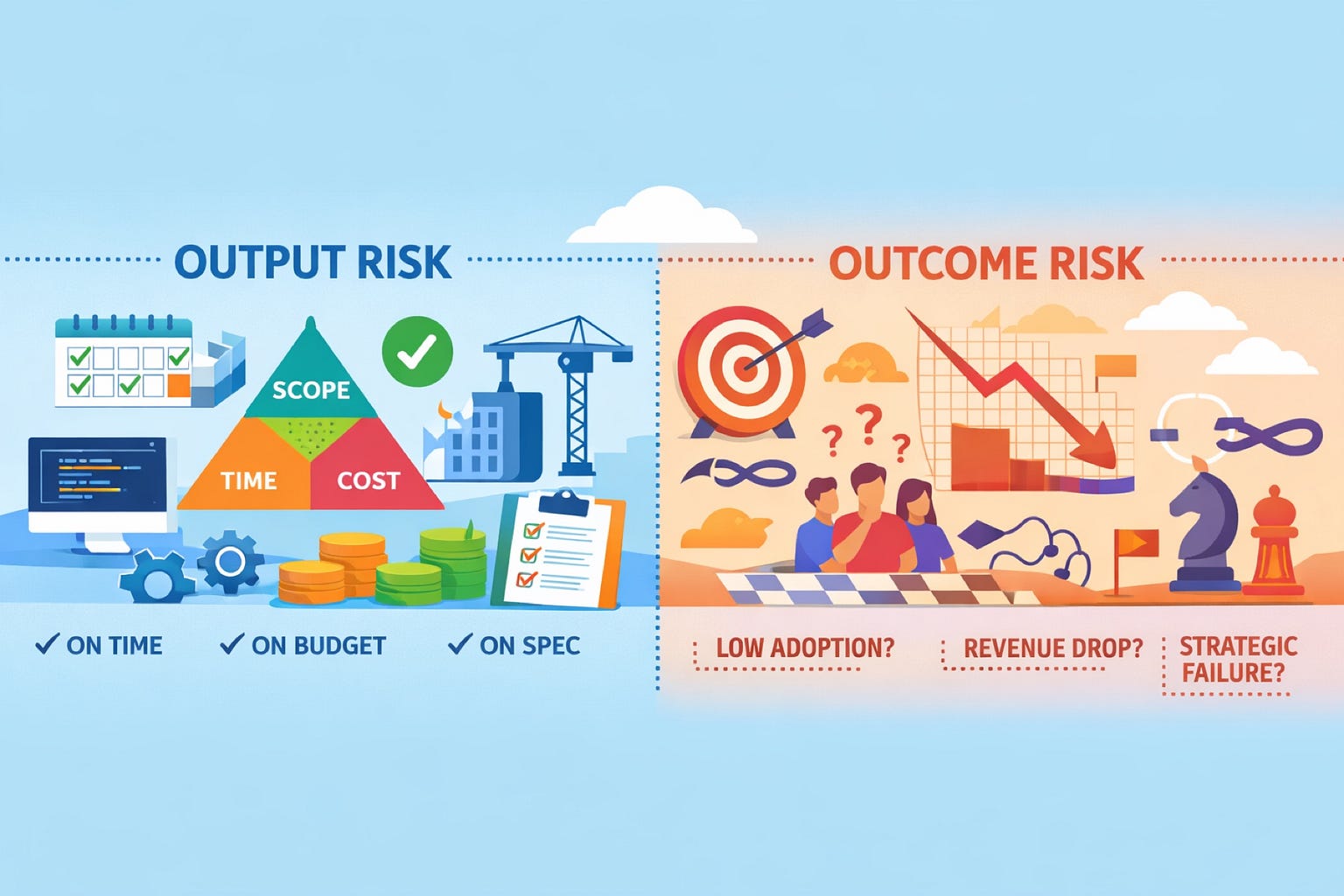 Output Risk vs. Outcome Risk