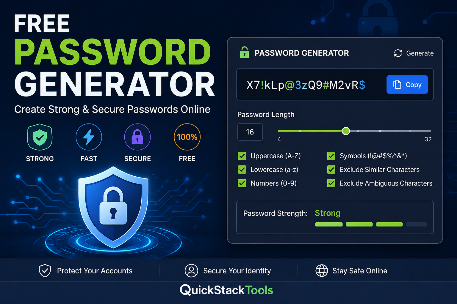 Free Password Generator: Create Strong & Secure Passwords Online