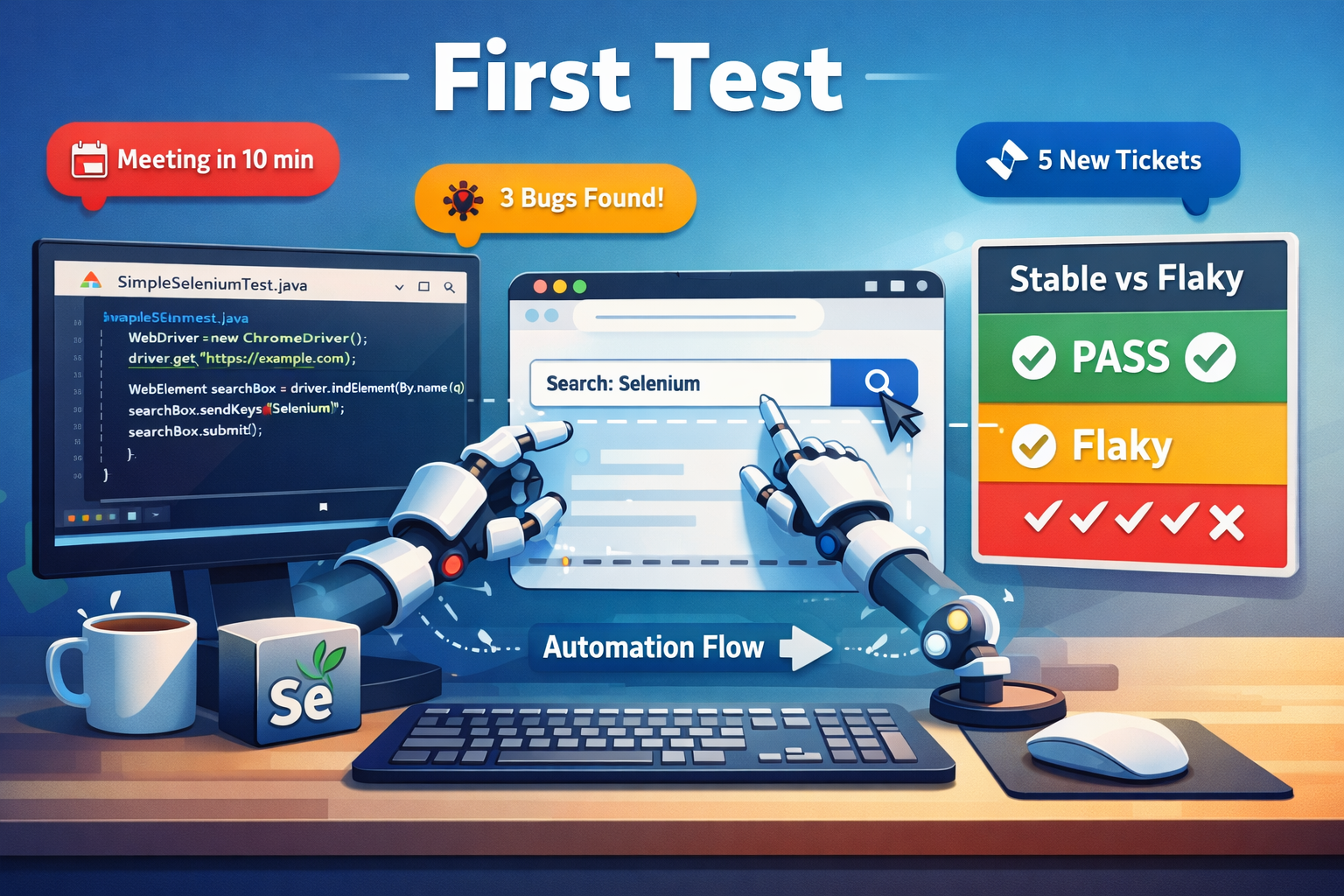 First Selenium Test in Java: Step-by-Step Guide to Write and Run Your First Automation Script