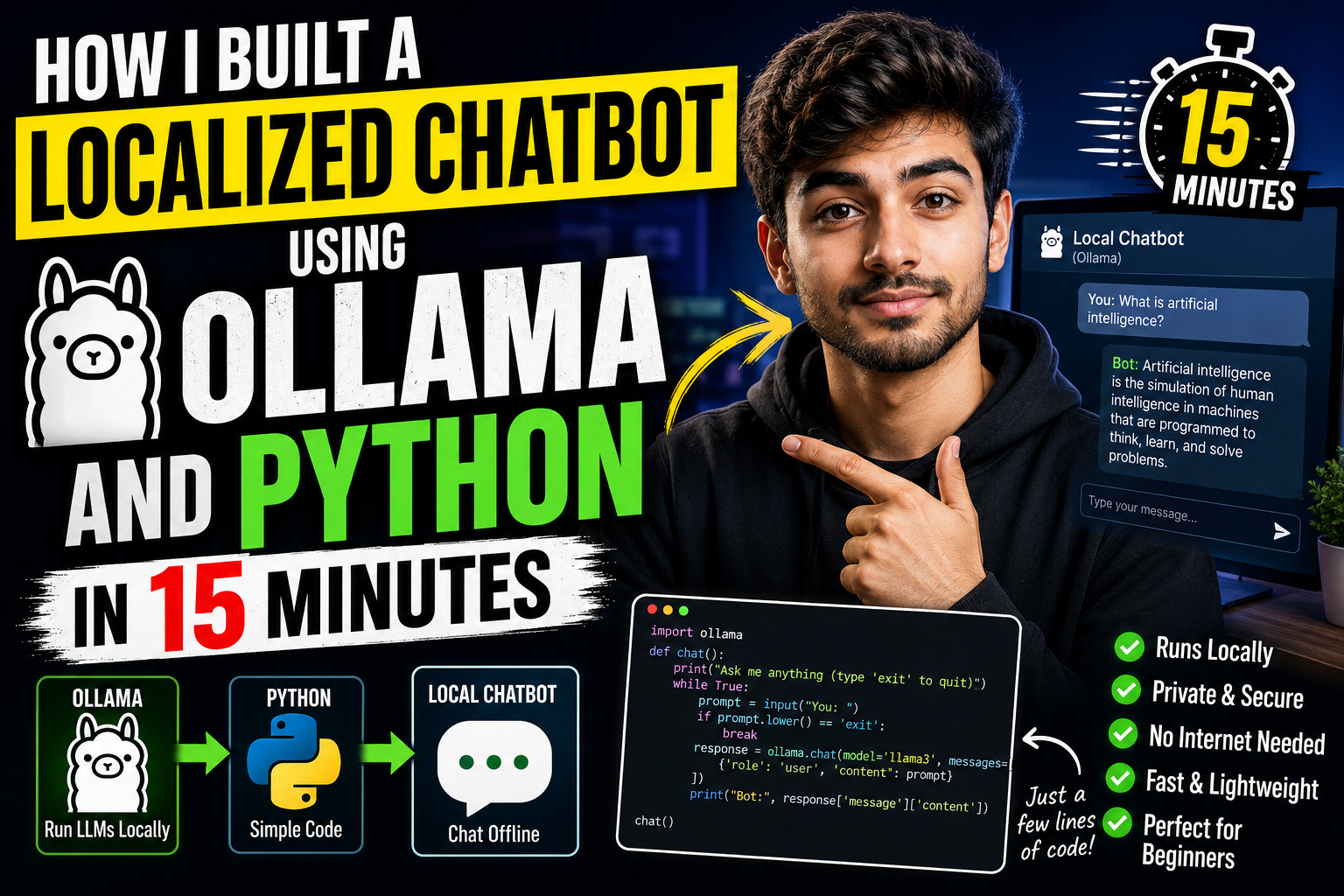 How I Built a Localized Chatbot Using Ollama and Python in 15 Minutes