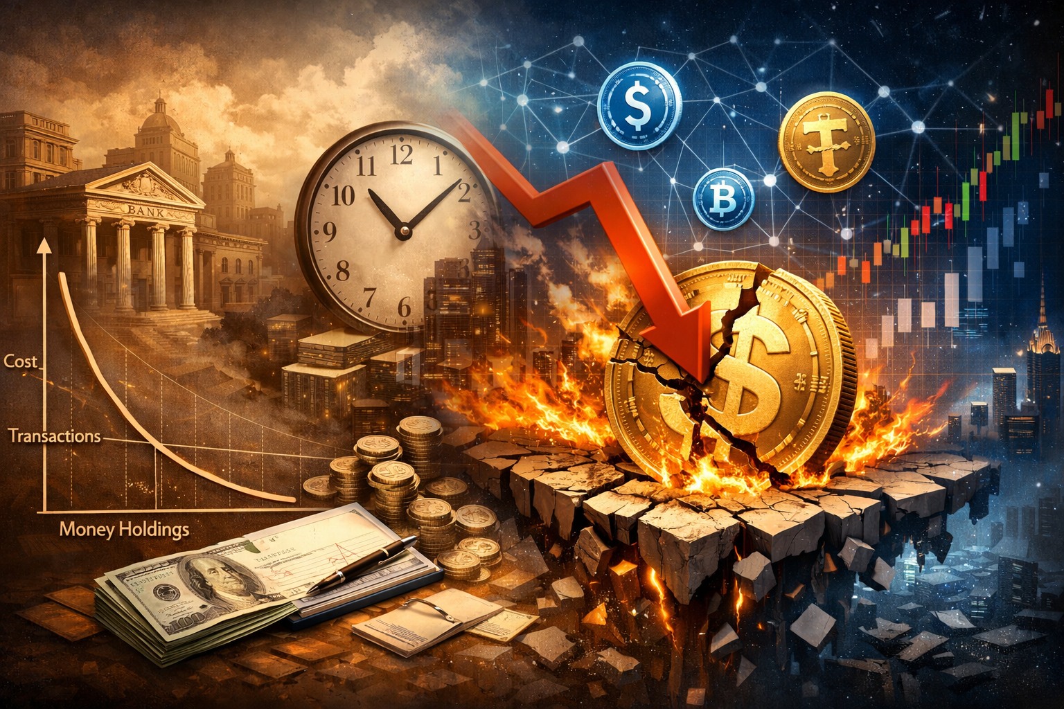 The Baumol-Tobin Model and the Systemic Risk of Stablecoins