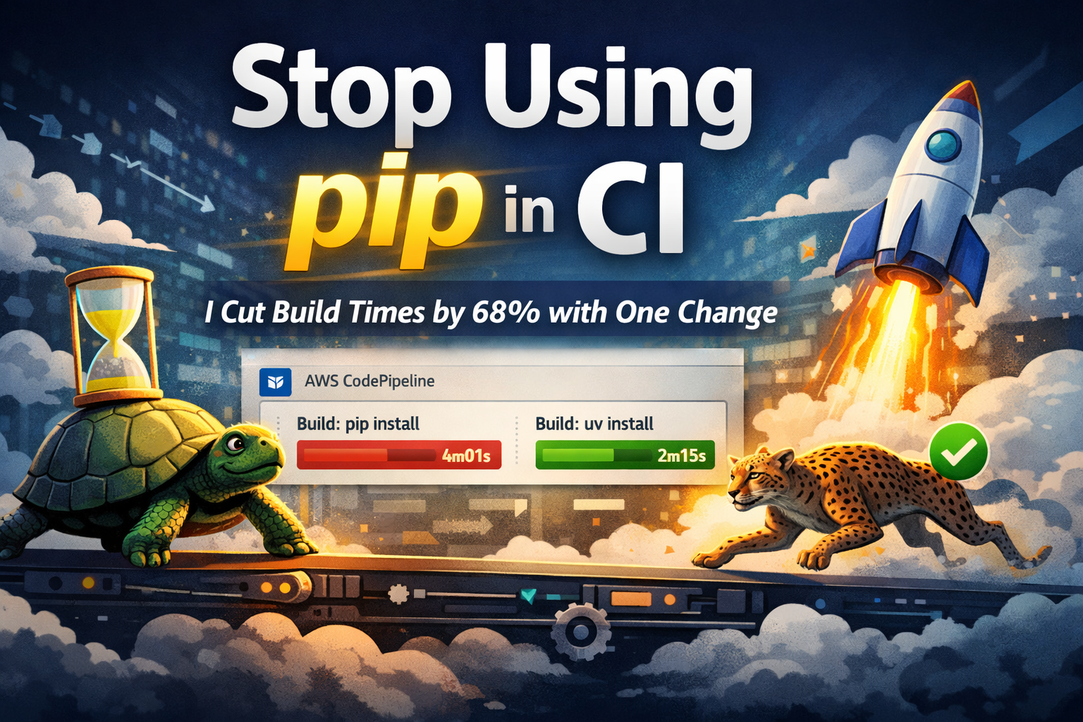 Stop Using pip in CI — I Cut CI/CD Build Times by 68% with One Change