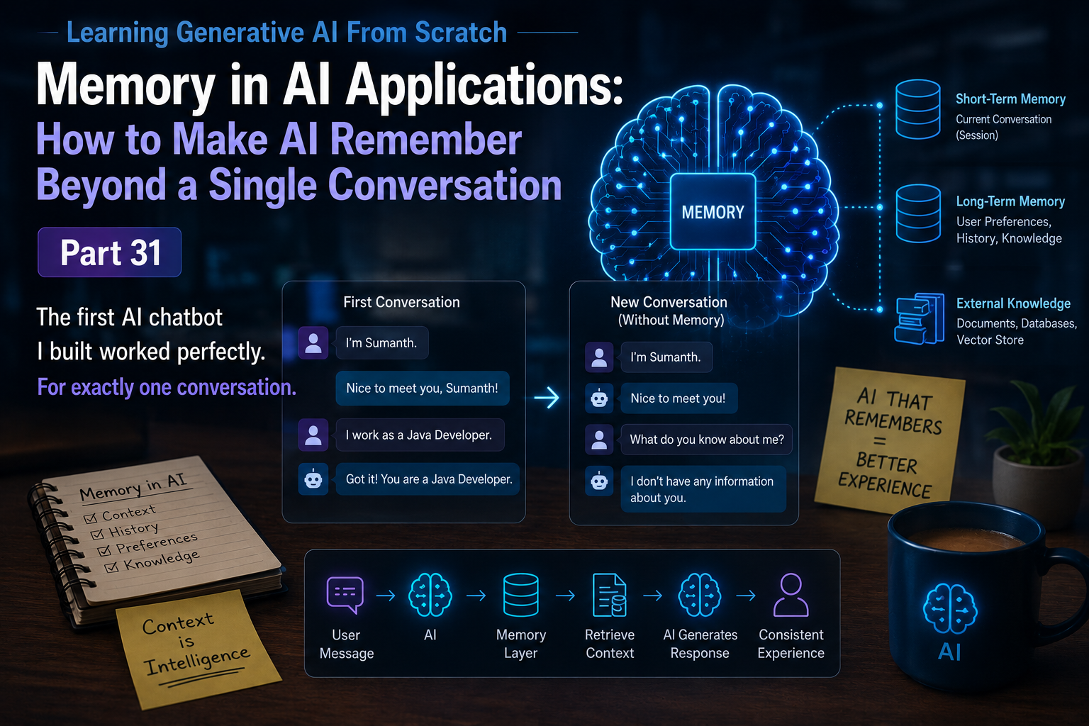 Memory in AI Applications: How to Make AI Remember Beyond a Single Conversation — Part 31