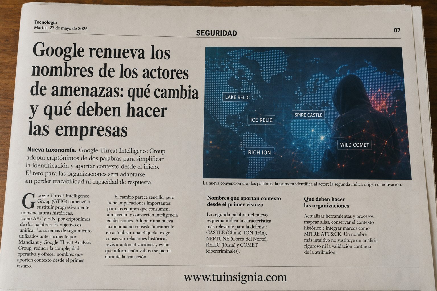 Cambian los nombres, no los adversarios: la nueva taxonomía de amenazas de Google