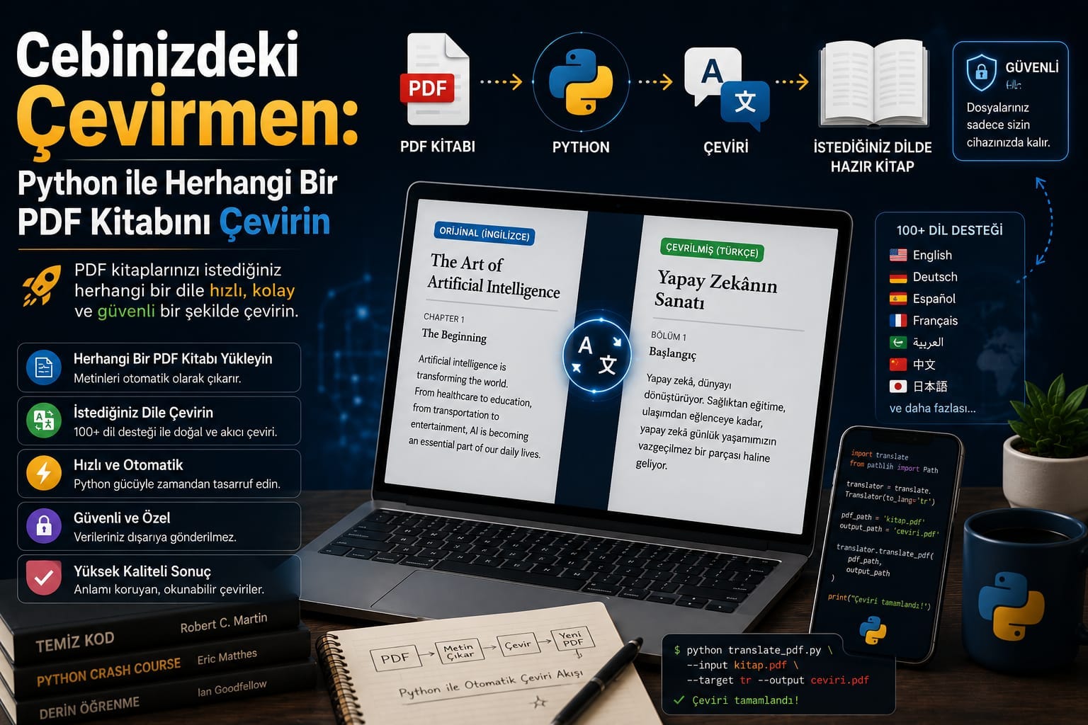 iPhone, Mac ve Android’de PDF Kitapları Ücretsiz Türkçeye Çevirin — Adım Adım Rehber