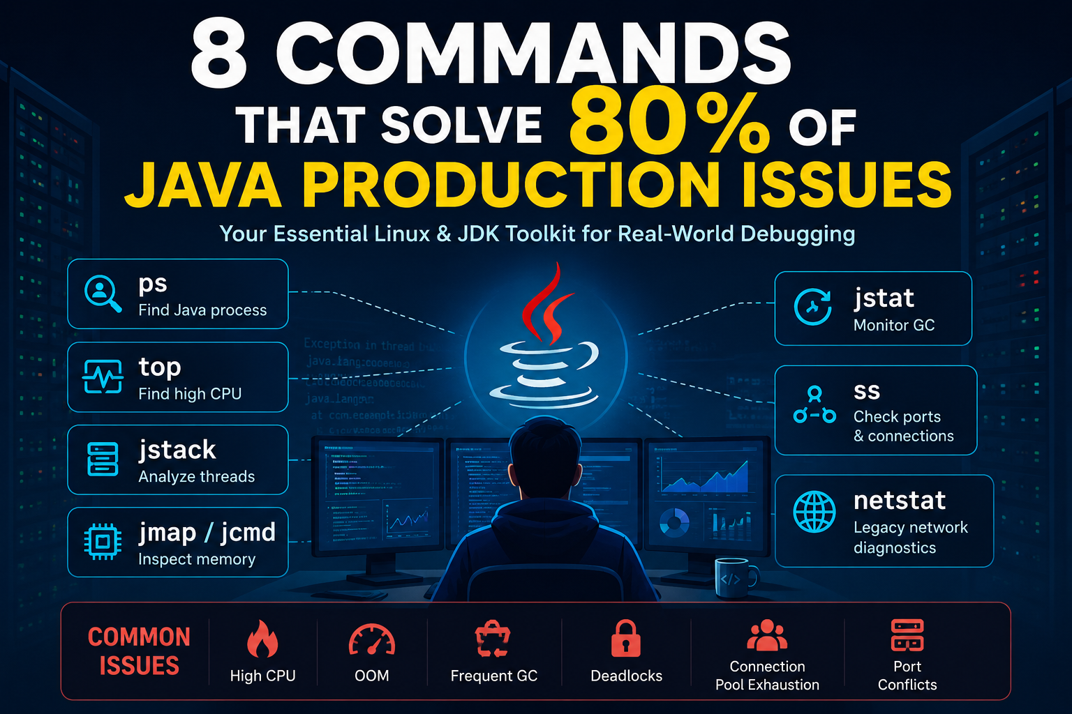 8 Linux Commands That Solve 80% of Java Production Issues