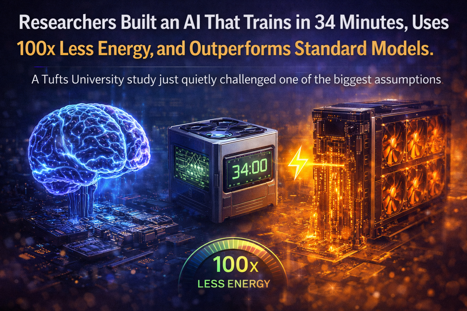 Researchers Built an AI That Trains in 34 Minutes, Uses 100x Less Energy, and Outperforms Standard…