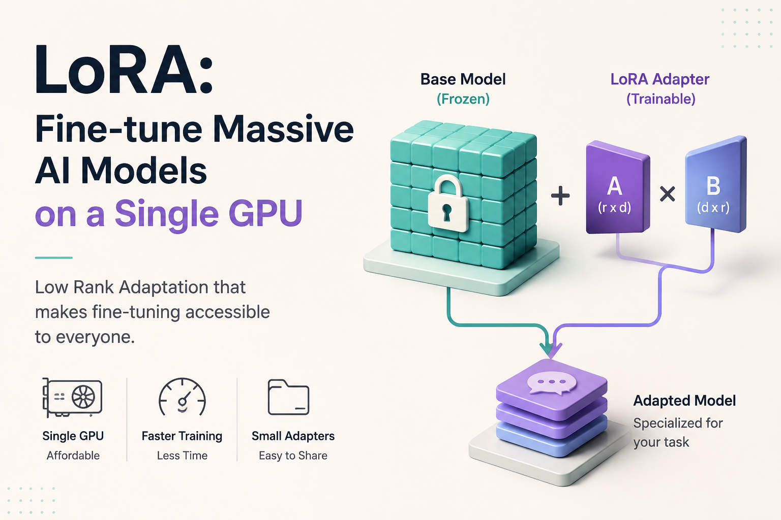 What is LoRA and how it lets anyone fine-tune a massive AI model on a single GPU