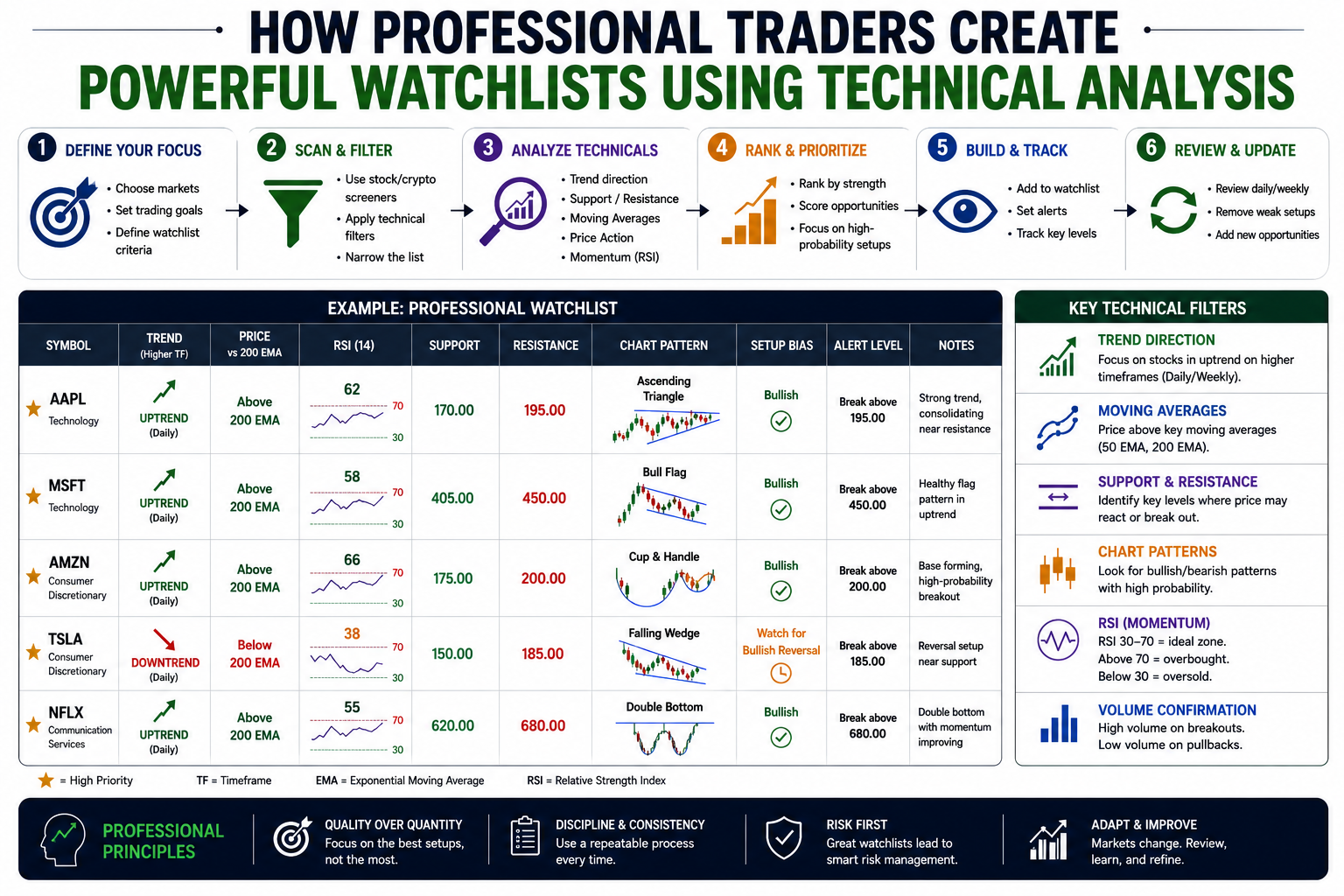 How Professional Traders Create Powerful Watchlists Using Technical Analysis