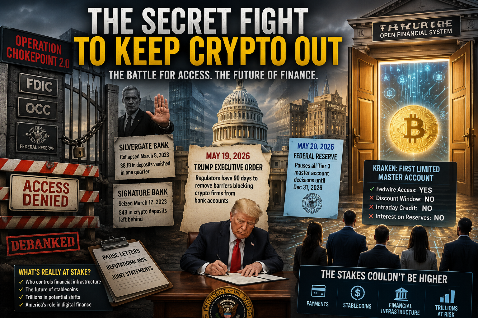 The Secert Fight to Keep Crypto Locked Out of Banking