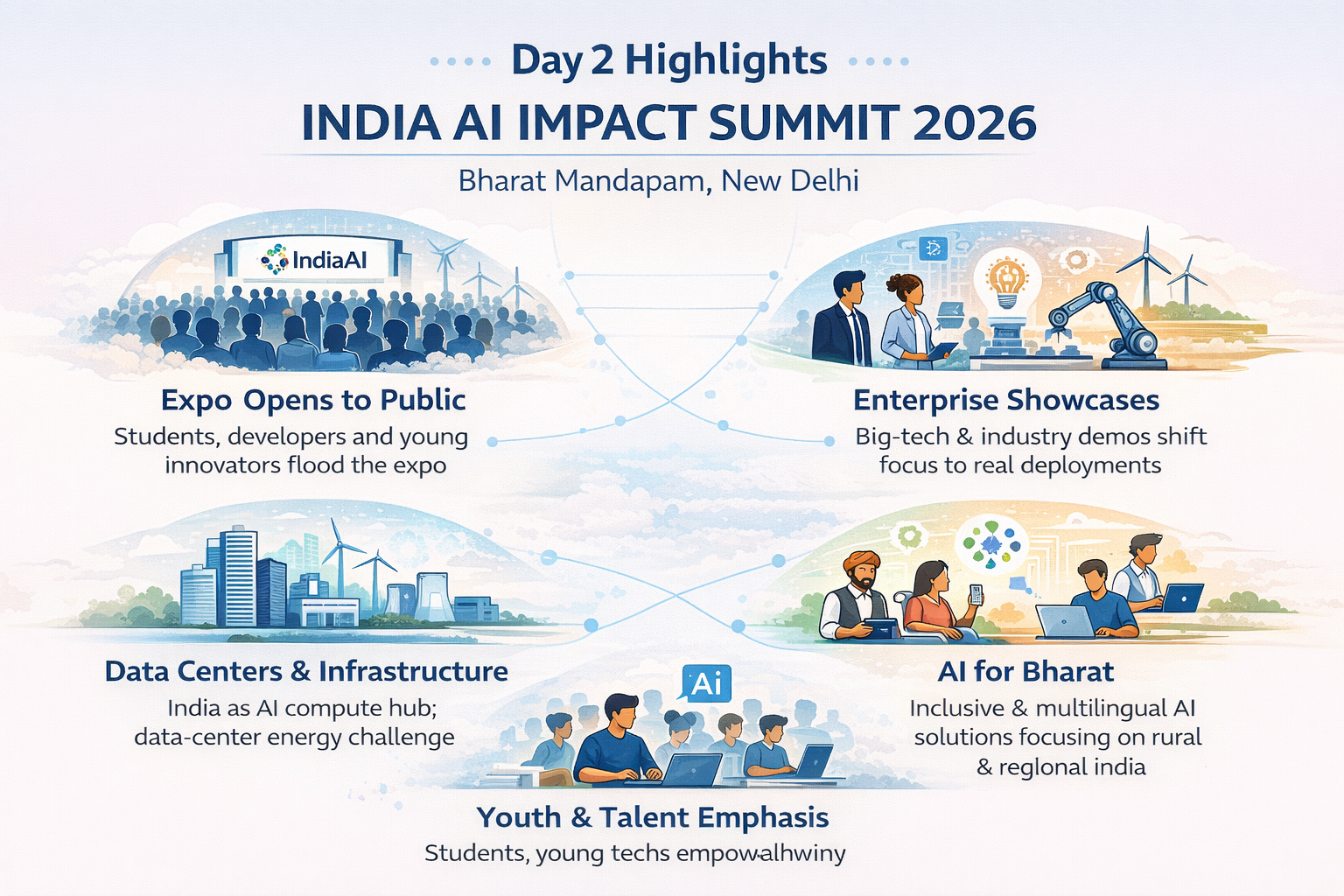 Day 2of India AI Impact Summit 2026 — Shifting focus to Applied AI and Social Impact show cases