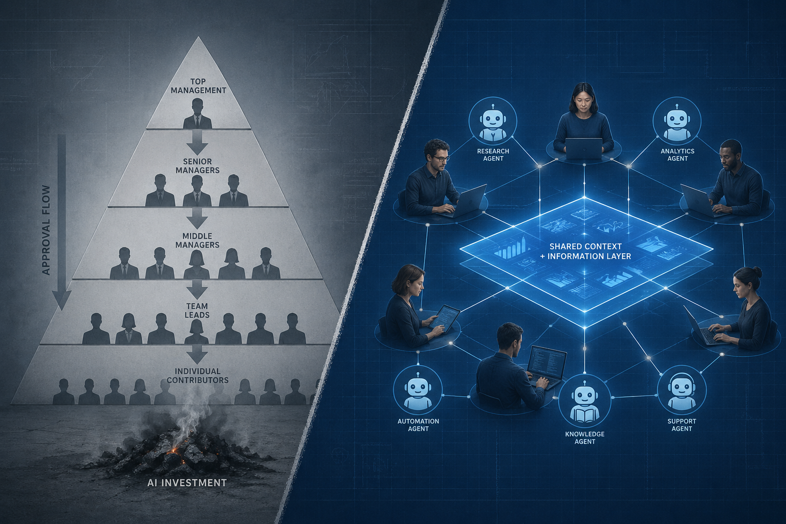 Your Pyramid Org Chart Is Killing Your AI Investment