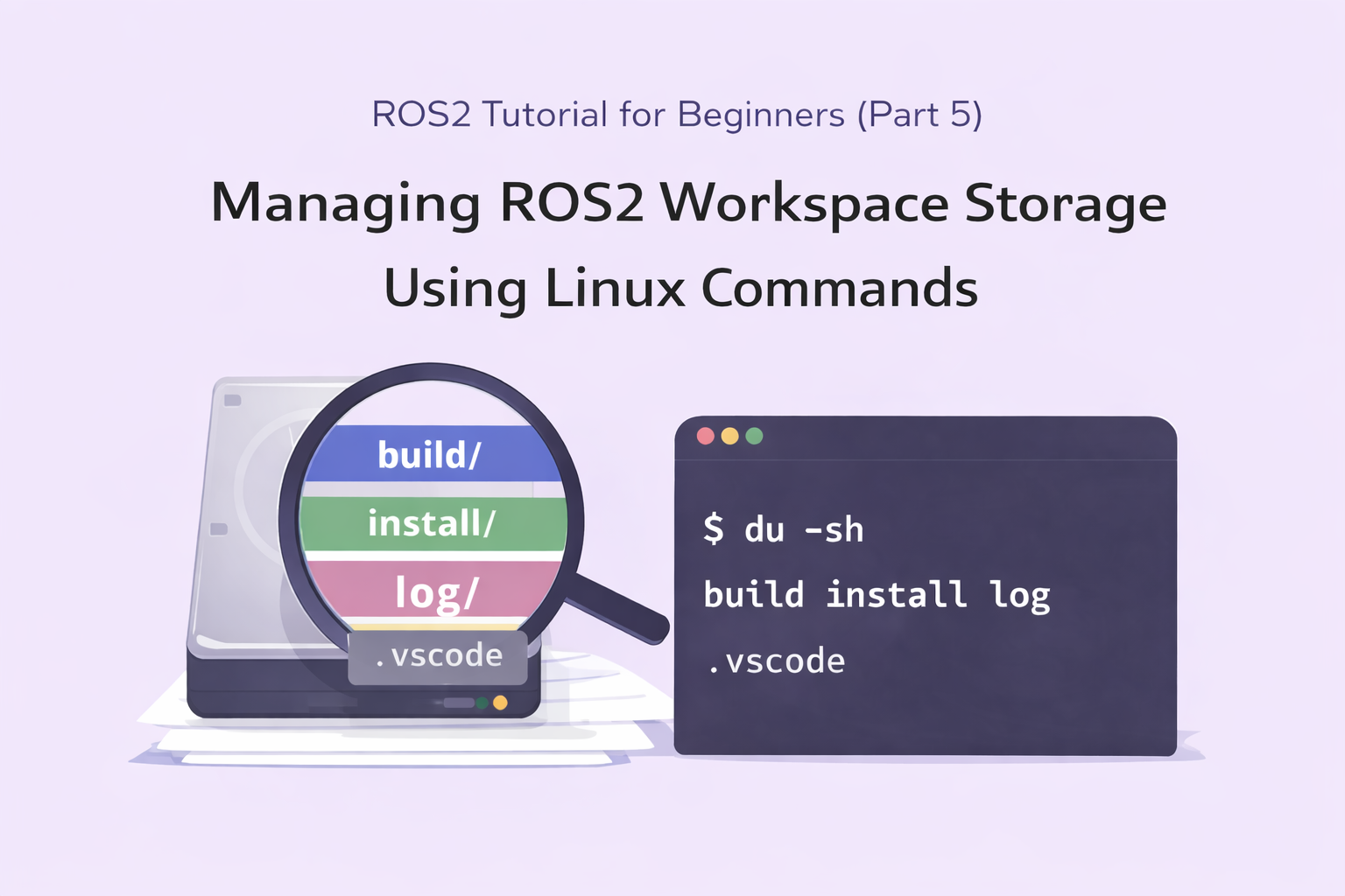 ROS2 Tutorial for Beginners (Part 5): Managing ROS2 Workspace Storage Using Linux Commands