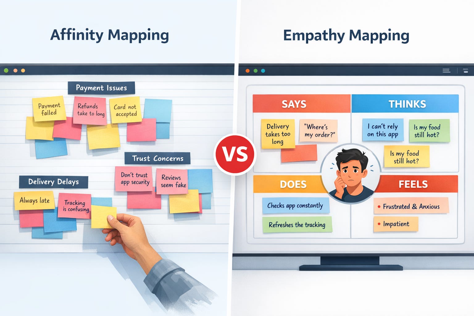Affinity Mapping vs Empathy Mapping: Stop Mixing Them Up in UX