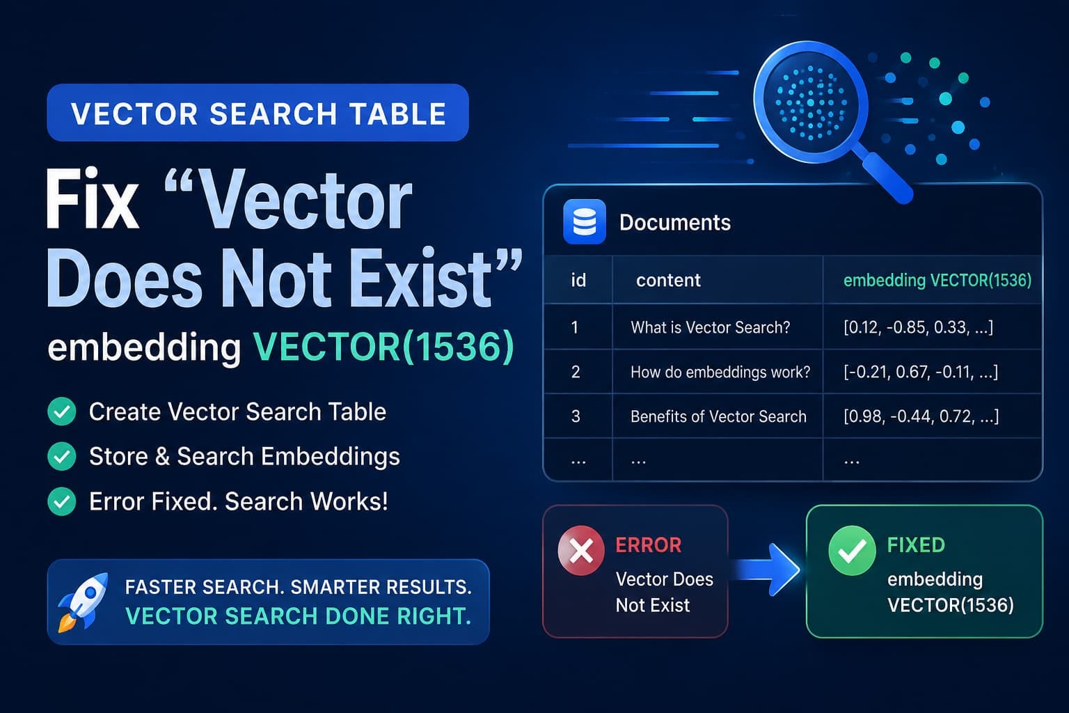 How to Fix “Vector Does Not Exist” in PostgreSQL pgvector (VECTOR1536)