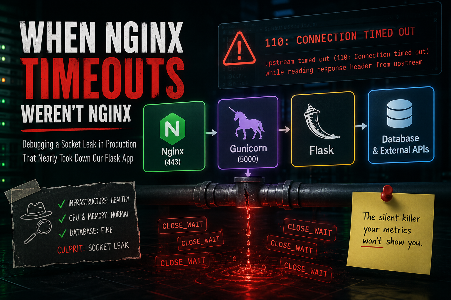 When Nginx Timeouts Weren’t Nginx: Debugging Socket Leak in Production