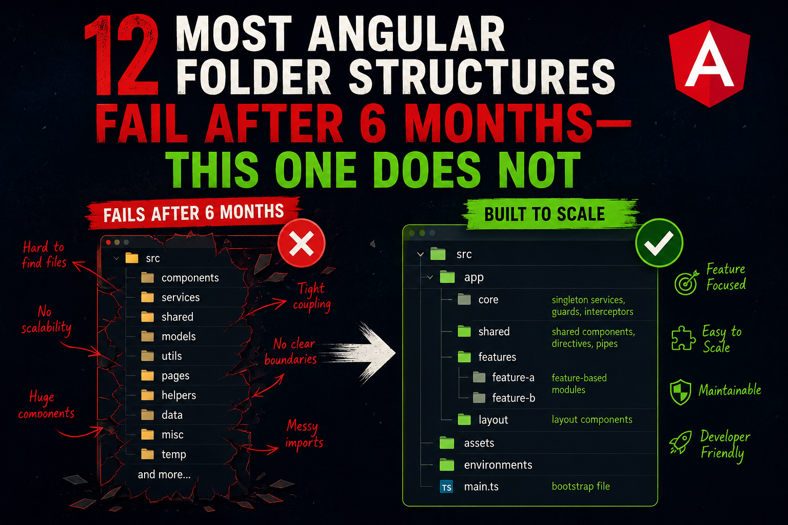 Most Angular Folder Structures Fail After 6 Months. This One Does Not.