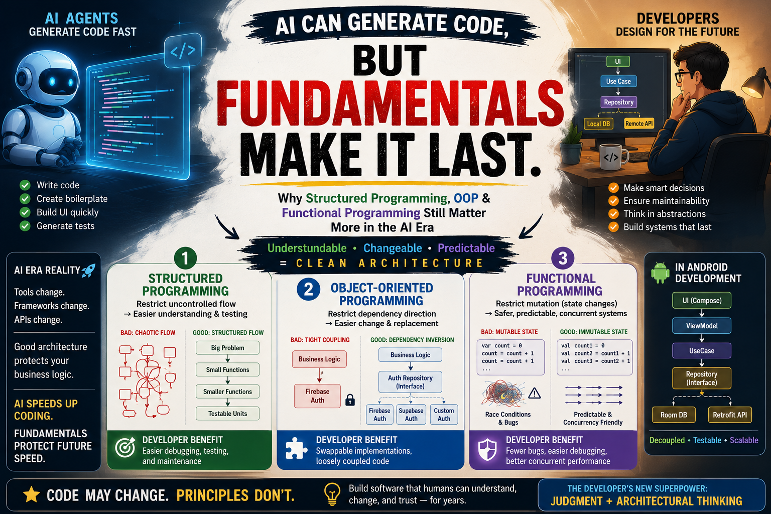 AI Can Write Code, So Why Should Developers Still Learn Structured Programming, OOP, and Functional…