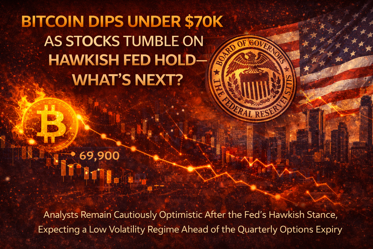 Bitcoin Dips Under $70K as Stocks Tumble on Hawkish Fed Hold - What’s Next?
