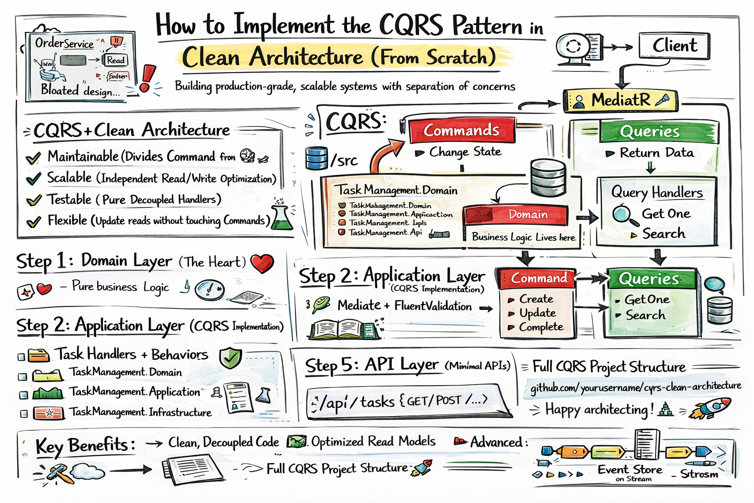 How to Implement the CQRS Pattern in Clean Architecture (From Scratch)