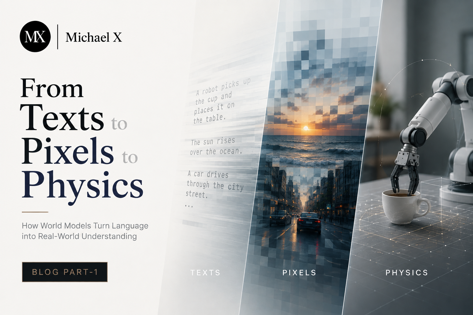 From Texts to Pixels to Physics (Part I)